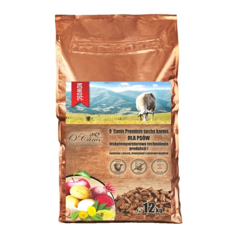 O'Canis Premium sucha karma dla psów jagnięcina z prosem, ziemniakami i czerwonym burakiem 12kg