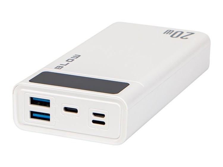 BLOW POWER BANK 20000MAH QC+PD 20W + LIGHTNING BIAŁY PB20E