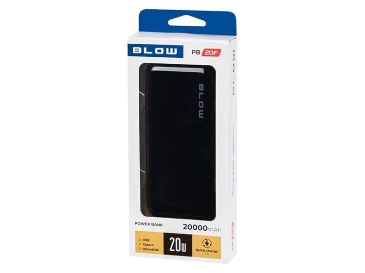 BLOW POWER BANK 20000MAH PD 20W CZARNY PB20F