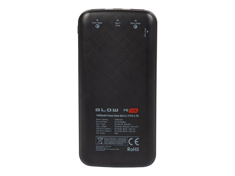 BLOW POWER BANK 10000MAH QC 20W CZARNY PB10B