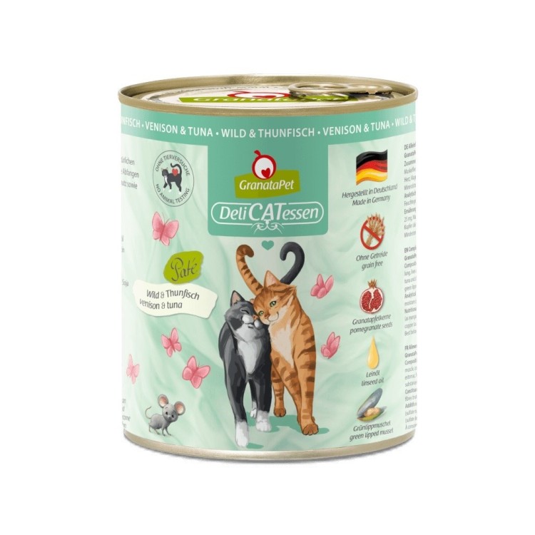 GranataPet DeliCatessen dziczyzna i tuńczyk karma mokra dla kota 800g