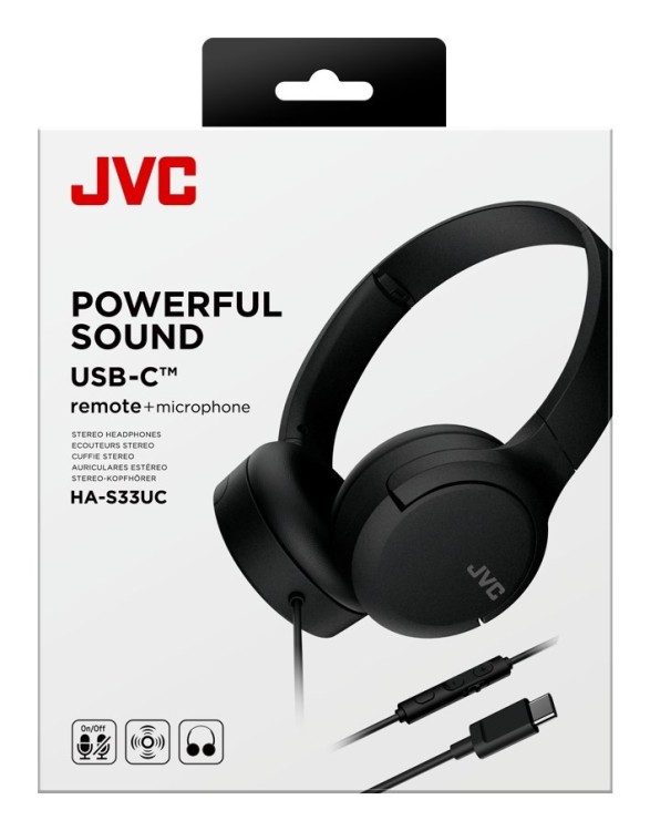 Słuchawki JVC HA-S33UCBU Czarne