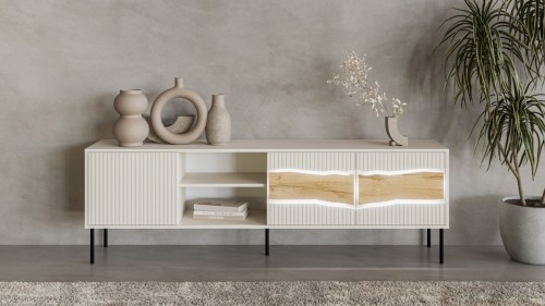 Szafka RTV INSERTO 3D1W 190x40x61,5 kaszmir + LED