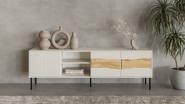Szafka RTV INSERTO 3D1W 190x40x61,5 kaszmir + LED