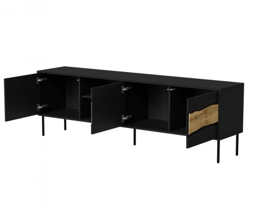 Szafka RTV INSERTO 3D1W 190x40x61,5 czarny + LED