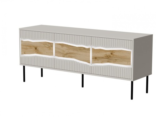 Szafka RTV INSERTO 3D 143,5x40x61,5 kaszmir + LED