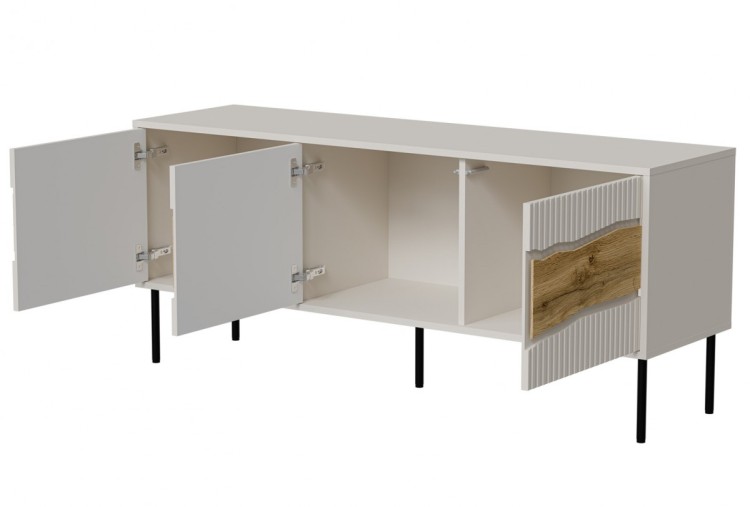 Szafka RTV INSERTO 3D 143,5x40x61,5 kaszmir + LED