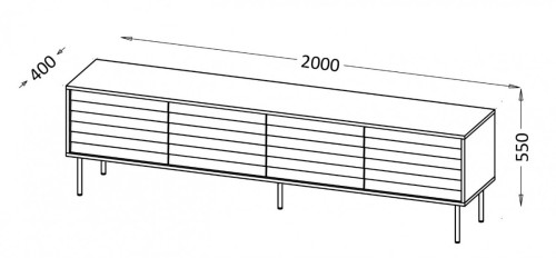Szafka RTV 4D CORTINA 200x40x55 czarny