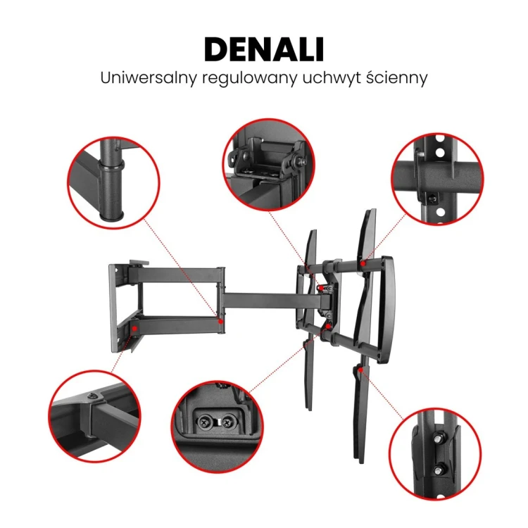 MONTIS UCHWYT DO TELEWIZORA 37"-105" MAX-75KG MT162 DENALI / CZARNY BIG SCREEN TV.