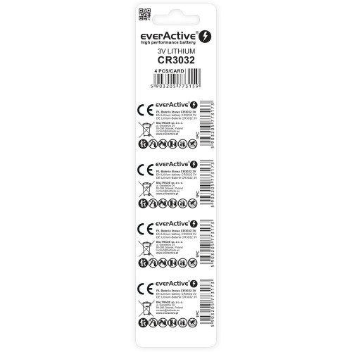 EVERACTIVE BATERIA LITOWA CR3032 BLISTER 4 SZT. CR30324BL