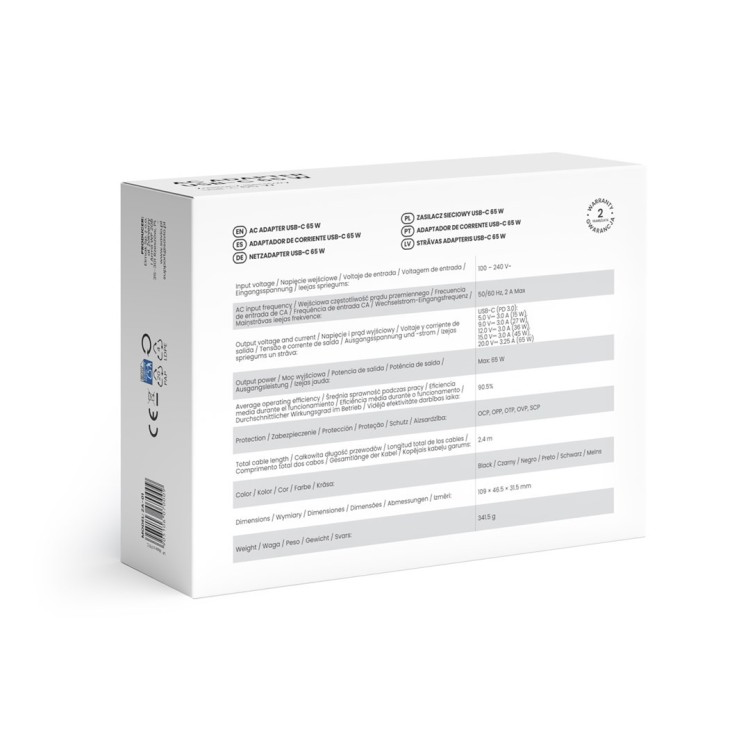 SAVIO ZASILACZ SIECIOWY USB-C 65W ZA-01
