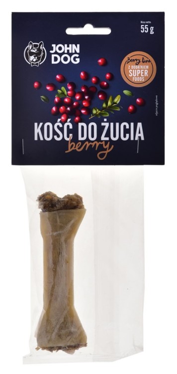 JOHN DOG Kość do żucia Berry z żurawiną - gryzak dla psa - 12 cm