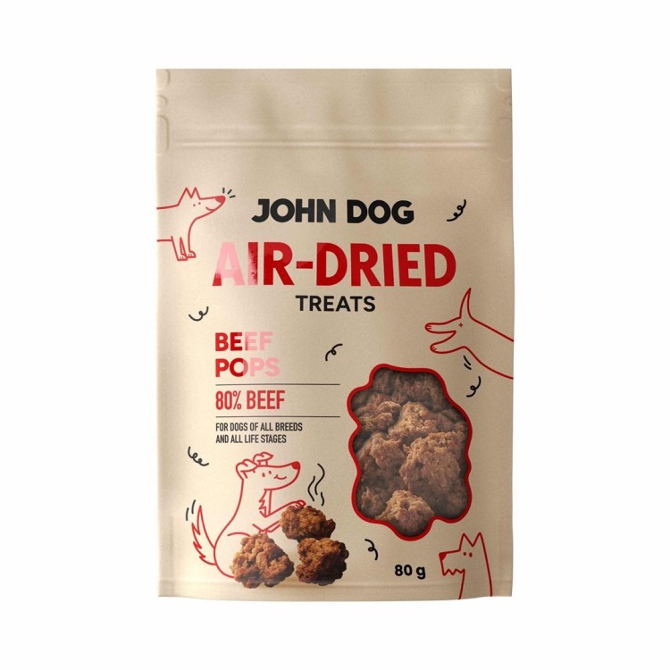 JOHN DOG AIR DRIED BEEF POPS 80G- przysmak