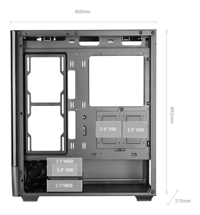 TACENS MARS MC-LCDPRO 7.2" IPS LCD ATX- obudowa