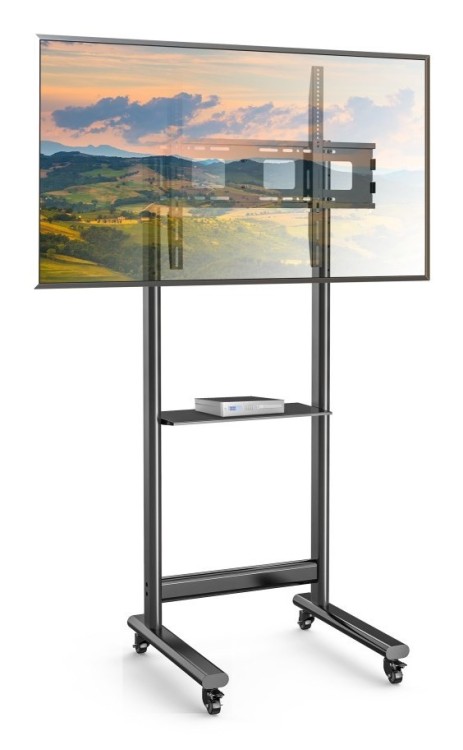 TECHLY STOJAK MOBILNY TV 50-90” DO 70KG REGULOWANY PÓŁKA AV