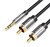 Kabel audio 3,5 mm męski na 2RCA męski 2 m czarny