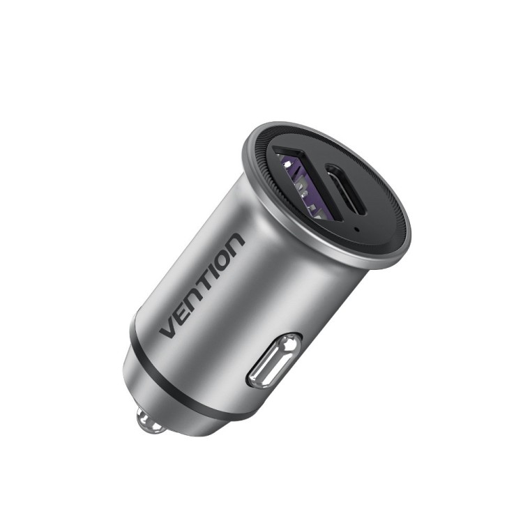 Ładowarka samochodowa Vention USB-A USB-C 30W PD
