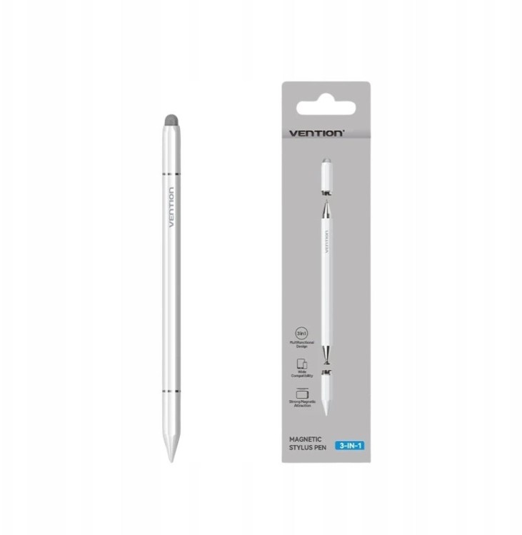 Magnetyczny rysik Vention 3 w 1 ze stopu aluminium biały
