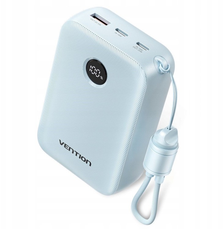 Powerbank Vention 20000mAh 2 x USB-C 1x USB-A z wyświetlaczem 22,5W niebieski