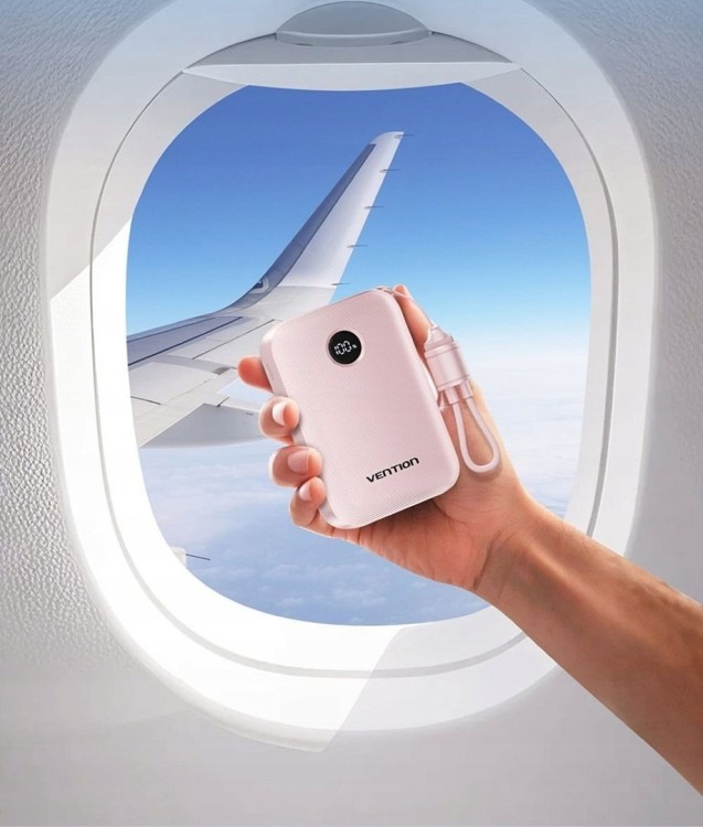 Powerbank Vention 20000mAh 2 x USB-C 1x USB-A z wyświetlaczem 22,5W niebieski