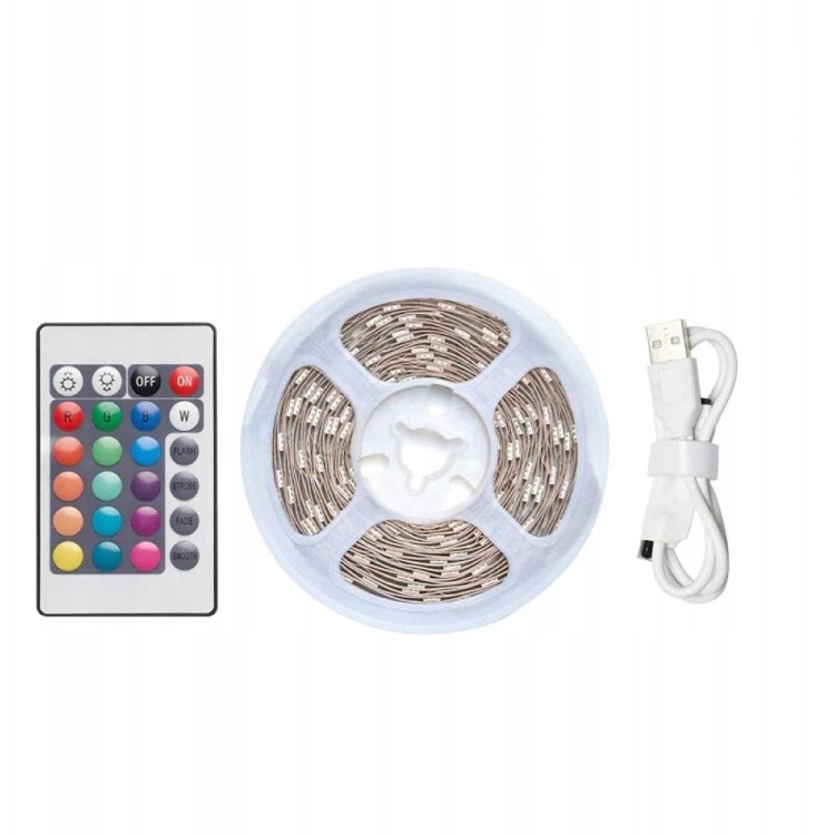 Taśma świetlna Vention RGB FPC LED z pilotem IR zasilanie USB 5V  2m