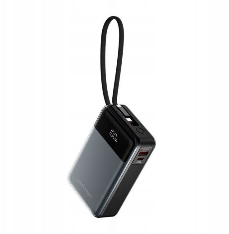 Powerbank Vention 20000mAh 65W z wbudowanym kablem USB-C