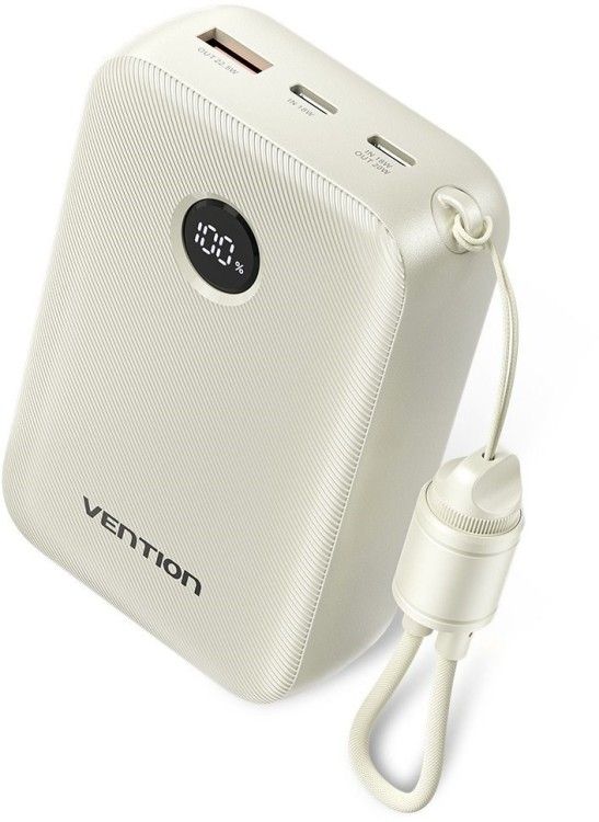 Powerbank Vention 20000mAh 2 x USB-C 1x USB-A z wyświetlaczem 22,5W beżowy