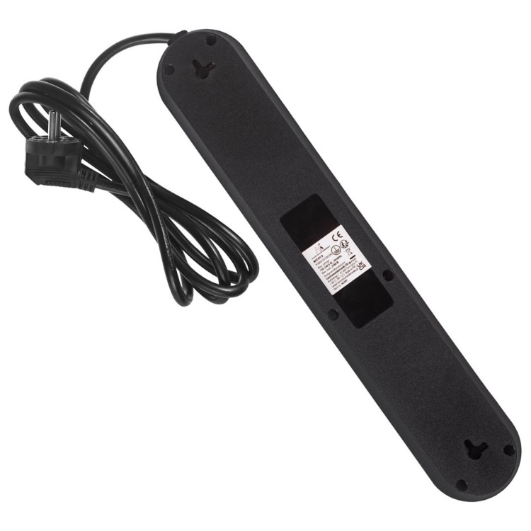MACLEAN LISTWA ZASILAJĄCA, PRZEDŁUŻACZ5 GNIAZD + 3XUSB, 110-240V AC 50/60HZ, 2.1A MAX 2500W, 1,5M, CZARNA MCE395 B