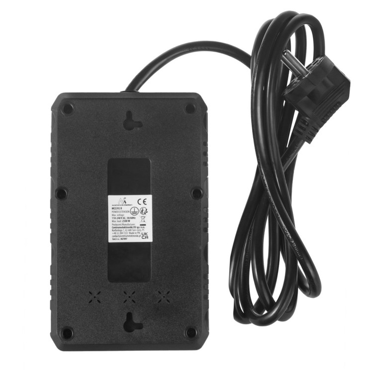 MACLEAN LISTWA ZASILAJĄCA, PRZEDŁUŻACZ 4 GNIAZDA + 3XUSB, 110-240V AC 50/60HZ, 2.1A MAX 2500W, 1,5M, CZARNA MCE392 B