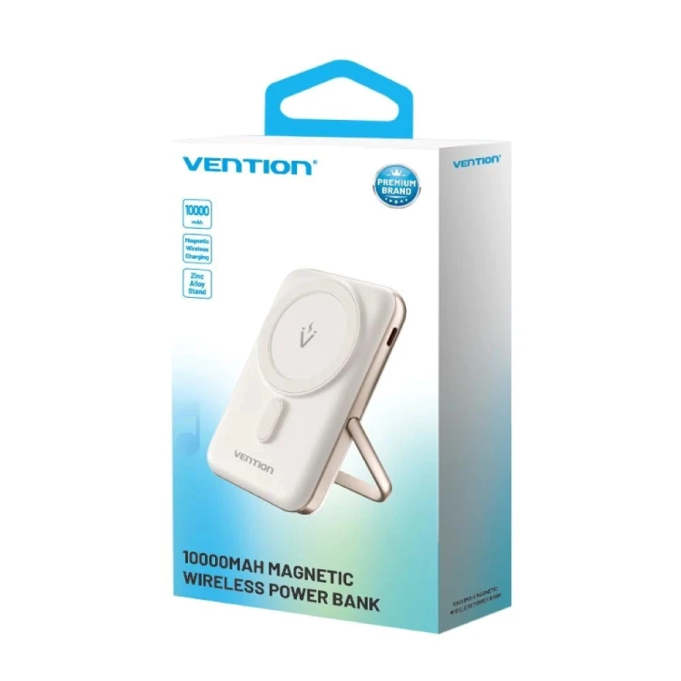 Bezprzewodowy magnetyczny powerbank Vention 20W PD 10000 mAh biały