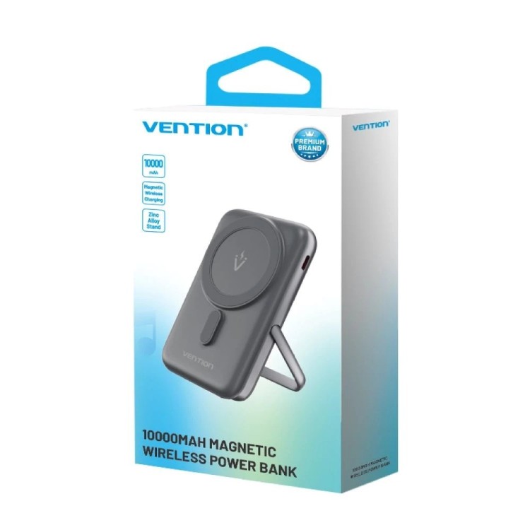 Bezprzewodowy magnetyczny powerbank Vention 20W PD 10000 mAh czarny