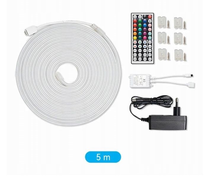 Taśma LED Vention Silicone Neon z pilotem IR i zasilaczem DC 12V 5m