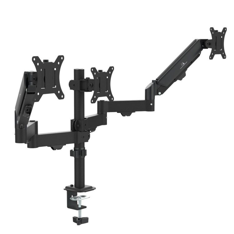 MACLEAN UCHWYT NA 3 MONITORY, SPRĘŻYNA GAZOWA, 17"-27", 2-8KG, CZARNY MC-137