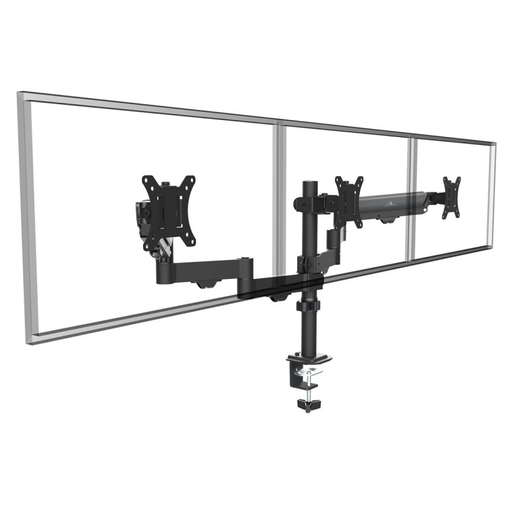 MACLEAN UCHWYT NA 3 MONITORY, SPRĘŻYNA GAZOWA, 17"-27", 2-8KG, CZARNY MC-137