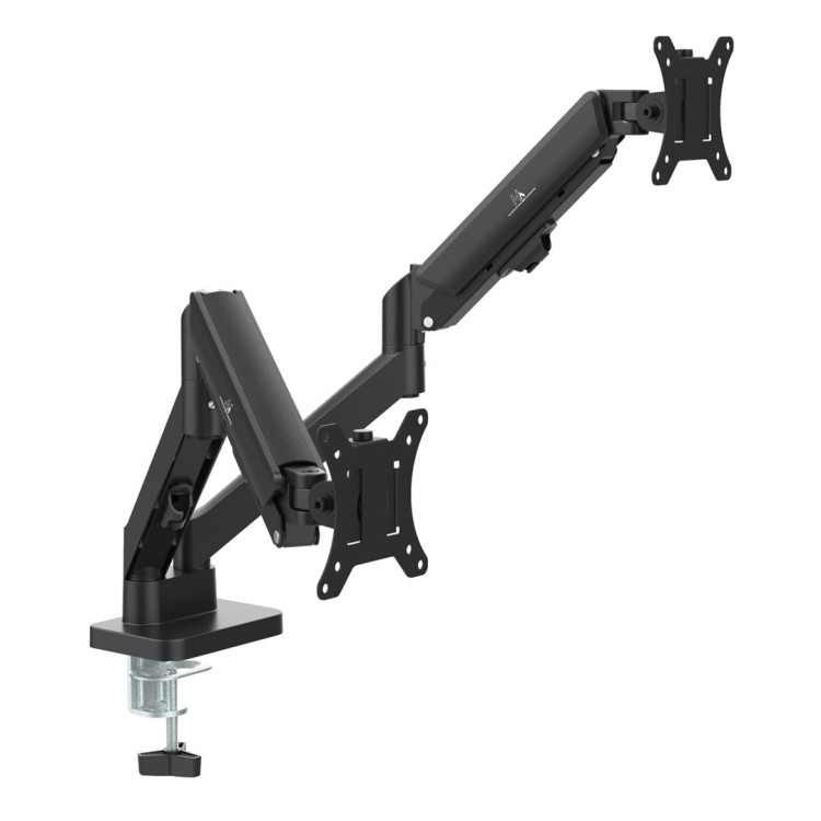 MACLEAN UCHWYT NA 2 MONITORY, SPRĘŻYNA GAZOWA, 17"-32", 2-10KG, CZARNY MC-134