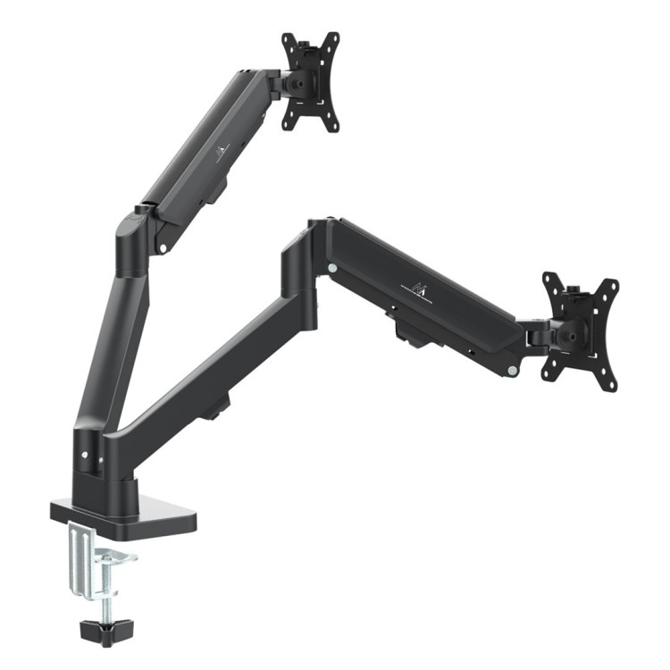MACLEAN UCHWYT NA 2 MONITORY, SPRĘŻYNA GAZOWA, 17"-32", 2-10KG, CZARNY MC-134