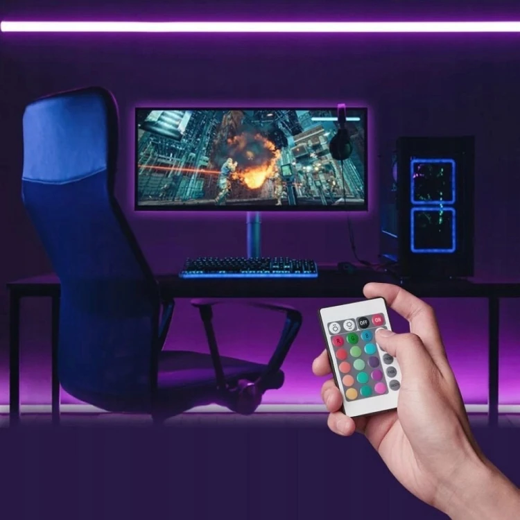 Taśma świetlna Vention RGB FPC LED z pilotem IR zasilanie USB 5V  5m