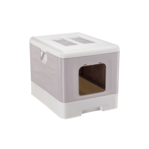 FERPLAST SAHARA TOILET GREY PINK kuweta dla kota