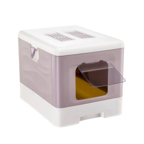 FERPLAST SAHARA TOILET GREY PINK kuweta dla kota