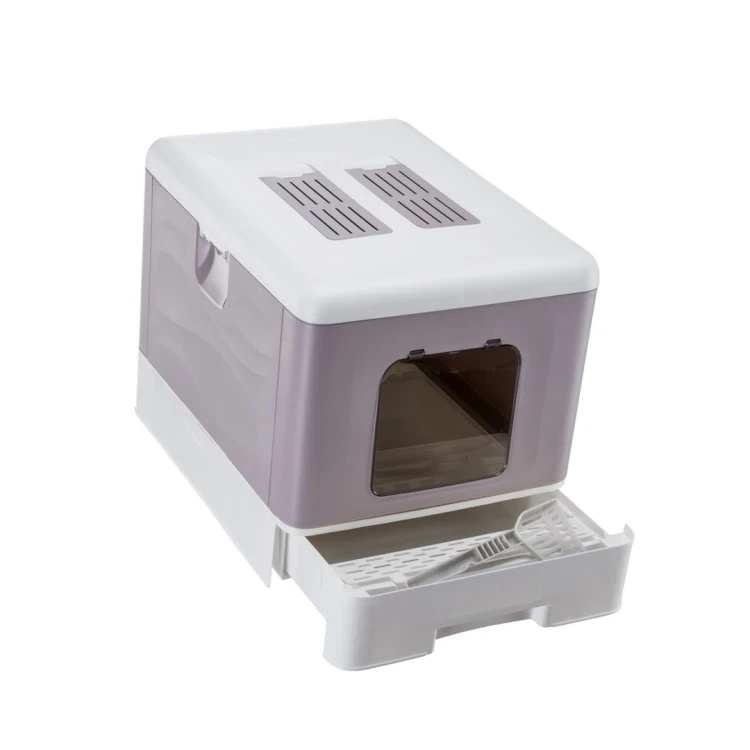 FERPLAST SAHARA TOILET GREY PINK kuweta dla kota