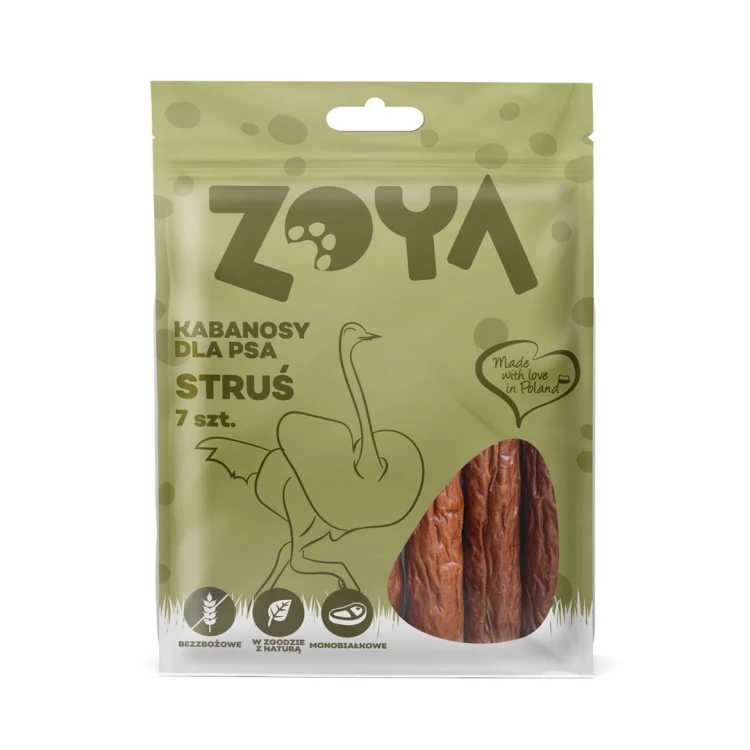 ZOYA KABANOSY ZE STRUSIA przysmak dla psa 7SZT