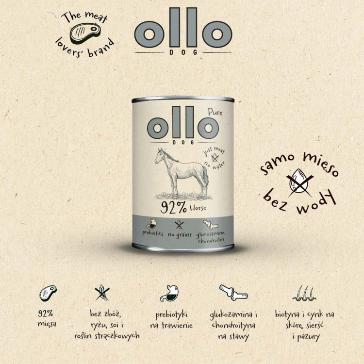 Ollo Pure Koń 400g