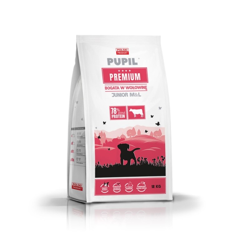 PUPIL PREMIUM Junior M&L bogata w wołowinę 12kg