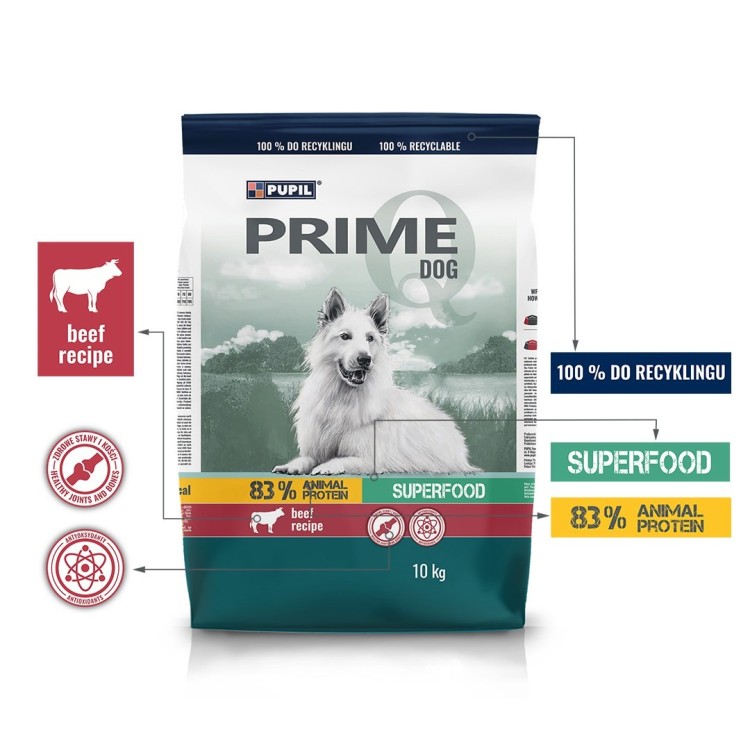 PUPIL Prime bogata w wołowinę z warzywami 10 kg