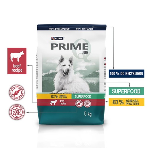 PUPIL Prime bogata w wołowinę z warzywami 5 kg