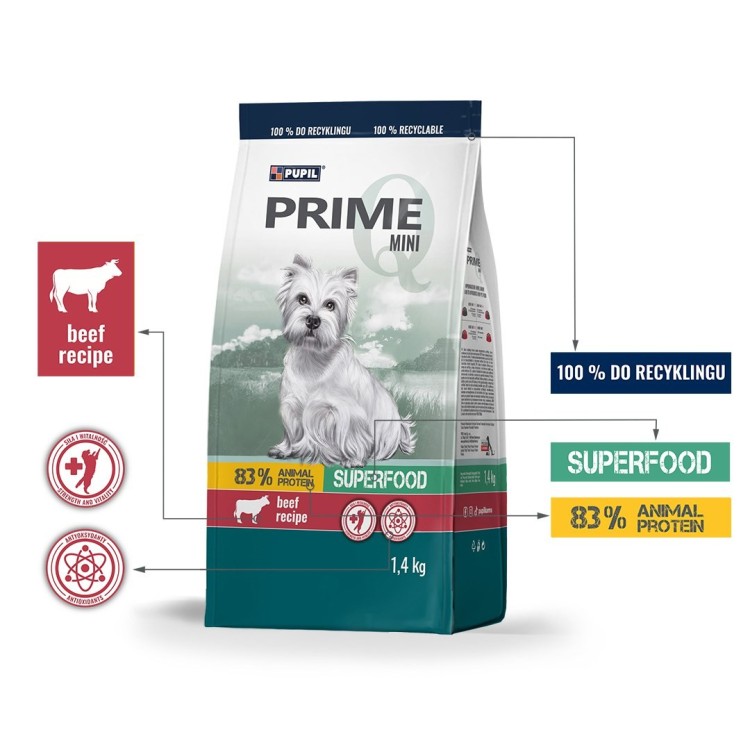 PUPIL Prime Mini bogata w wołowinę wątróbką 1,4 kg