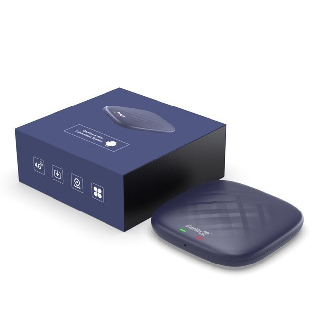 CARLINKIT Adapter bezprzewodowy AI Box z Androidem 13 - 8 GB + 128 GB do oryginalnych radioodbiorników samochodowych z CarPlay niebieski