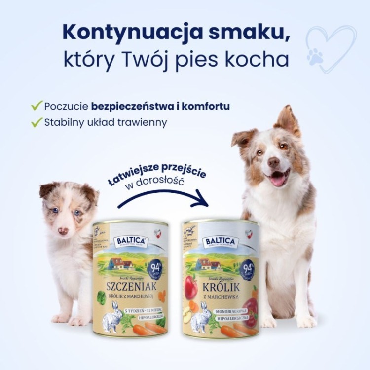 BALTICA SMAKI REGIONÓW Szczeniak Królik z marchewką   400g