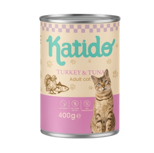 KATIDO Indyk i Tuńczyk mokra karma dla kota 400g