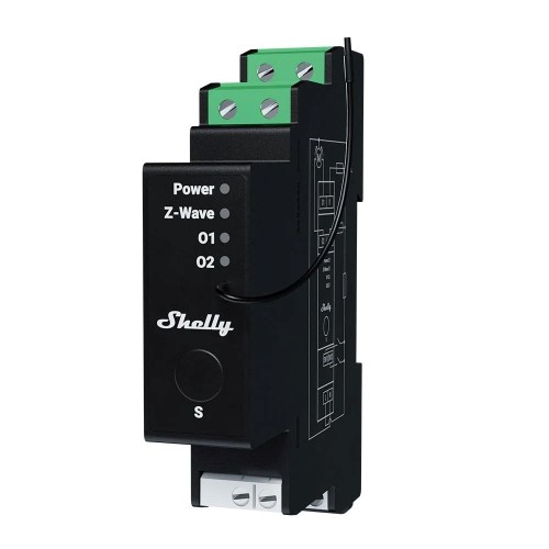 Inteligentny sterownik na szynę DIN Z-Wave Shelly Wave Pro Shutter LR